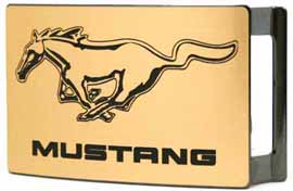 008181 Ford Mustang Brass Brushed Rectangle buckle